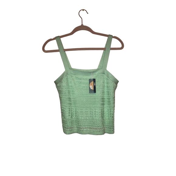 NWT Uncharted Threads blueish green crochet tank top size small - Picture 1 of 7
